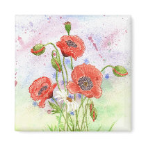 '3 Poppies' Magnet by picklelillysdad '3 Poppies' Magnet