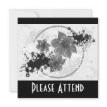3 Pretty Flowers - B&W Infrared Personalized Invites