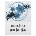 3 Pretty Flowers - Blue Flyer Design