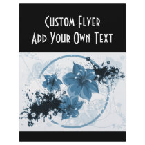 3 Pretty Flowers - Blue Flyer Design