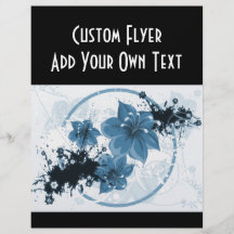 3 Pretty Flowers - Blue Flyer Design
