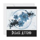 3 Pretty Flowers - Blue Custom Announcement