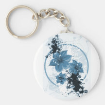 3 Pretty Flowers - Blue Key Chains