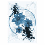 3 Pretty Flowers - Blue Acrylic Cut Out