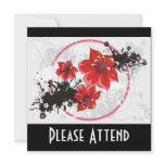 3 Pretty Flowers - Color Personalized Invitation