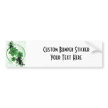 3 Pretty Flowers - Green Bumper Sticker