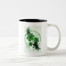 3 Pretty Flowers - Green Coffee Mug