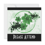 3 Pretty Flowers - Green Custom Invite