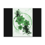 3 Pretty Flowers - Green Postcards