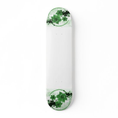 3 Pretty Flowers - Green Skate Boards by VoXeeD