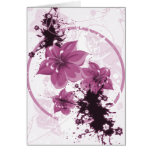3 Pretty Flowers - Pink Greeting Card