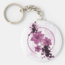 3 Pretty Flowers - Pink Keychains
