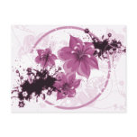 3 Pretty Flowers - Pink Postcards