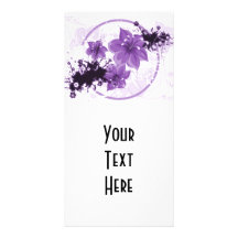 3 Pretty Flowers - Purple Customized Photo Card