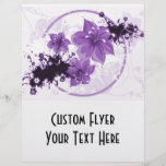 3 Pretty Flowers - Purple Full Color Flyer