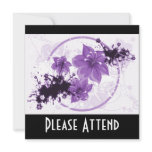 3 Pretty Flowers - Purple Custom Invite