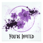 3 Pretty Flowers - Purple Personalized Invites