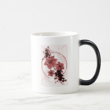 3 Pretty Flowers - Red Coffee Mug