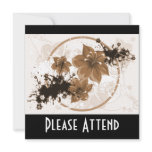 3 Pretty Flowers - Sepia Custom Invite