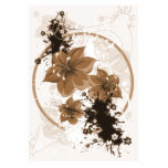 3 Pretty Flowers - Sepia Photo Sculptures