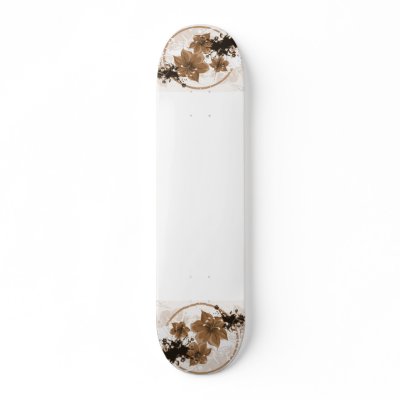 3 Pretty Flowers - Sepia Skate Decks by VoXeeD