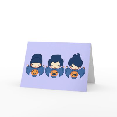 3 pumpkins card by moonlit