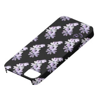 3 Purple Flowers Monogrammed