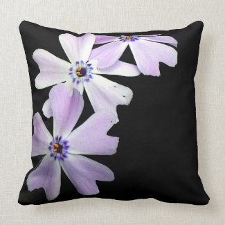 3 Purple Flowers Pillow