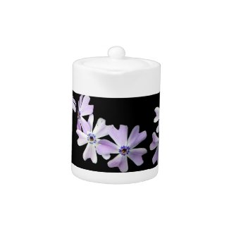 3 Purple Flowers Tea Pot