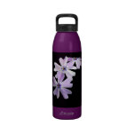 3 Purple Flowers Water Bottle