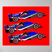 3 Racing Cars posters