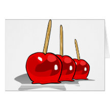 3 Red Candy Apples Card