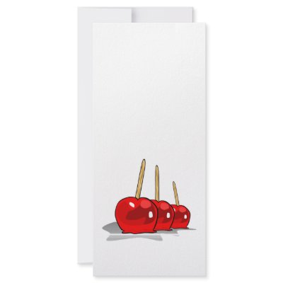 3 Red Candy Apples Rack Card Design by VoXeeD