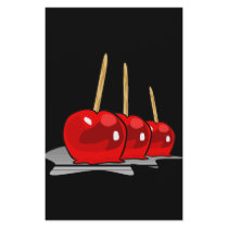 3 Red Candy Apples Stationery Paper