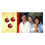 3 Red Ornaments Photo Greeting Card