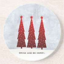 3 Red Trees coasters