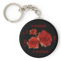 3 ROSES 3 WORDS Keychain