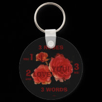 3 ROSES 3 WORDS Keychain