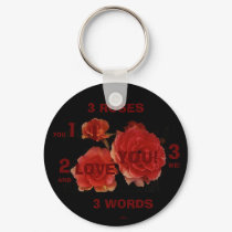 3 ROSES 3 WORDS Keychain