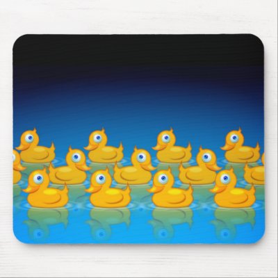 3 rows of rubber ducks mouse pad by gnurf