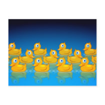 3 rows of rubber ducks postcards