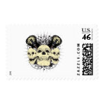 3 Skull Guitars Postage Stamp
