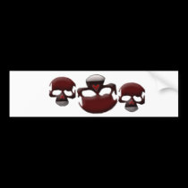 3 skulls bumper stickers