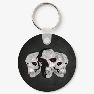 3 Skulls With Background keychain