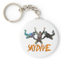 3 Skydivers - Orange Key Chains