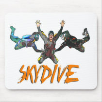 3 Skydivers - Orange Mouse Pads