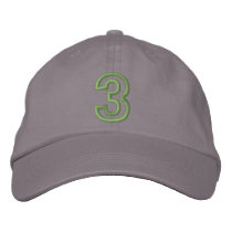 "3" Small Athletic Number embroidered hats
