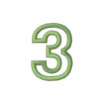 "3" Small Athletic Number embroidered shirts by ZazzleEmbroidery "3" Small Athletic Number embroidered shirts