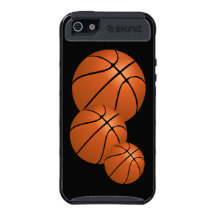 3 Sports Balls Basketball 3-D Black Background Covers For iPhone 5