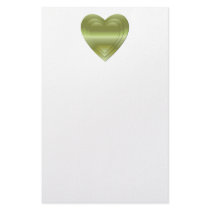3 stacked gold hearts customized stationery